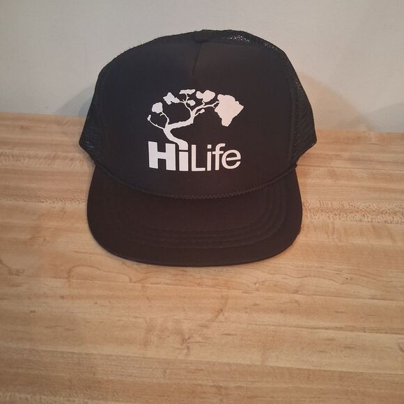 HiLife Hawaii Tree Logo Trucker Hat Black Mesh Snapback Otto Collection Youth... - Picture 1 of 4